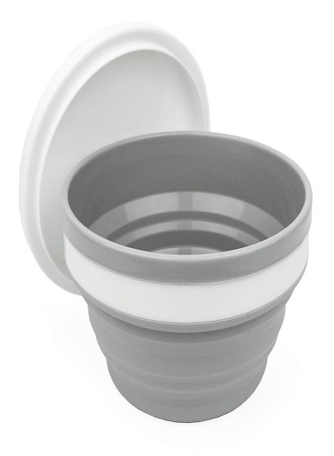 CARTINTS Silicone Collapsible Food Storage Containers with Lids Collapsible Containers Ideal for Travel and Camping, Hiking,32oz/950ml (Grey) - Image 1